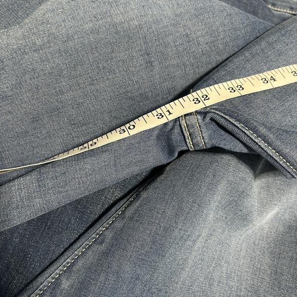 We The Free Jeans Womens 27 Blue Flare Bell Bottom High Rise Distressed Raw Hem - Picture 8 of 12